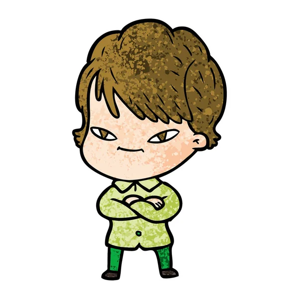 vektör çizim karikatür mutlu kadın