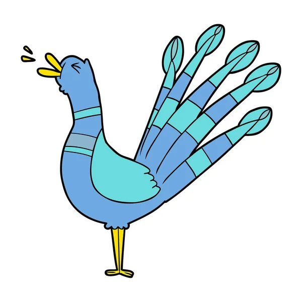 Ilustración Vectorial Dibujos Animados Pavo Real — Vector de stock