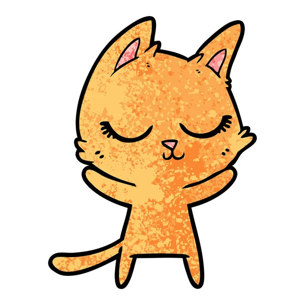 Vector Ilustración Calma Gato Dibujos Animados — Vector de stock