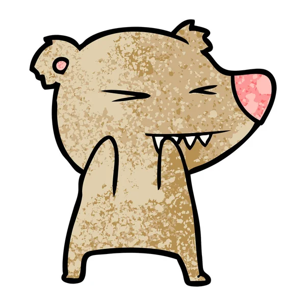Illustrazione Vettoriale Arrabbiato Orso Cartone Animato — Vettoriale Stock
