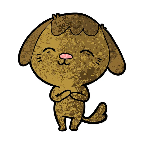 幸せな漫画の犬のベクトル イラスト — ストックベクタ