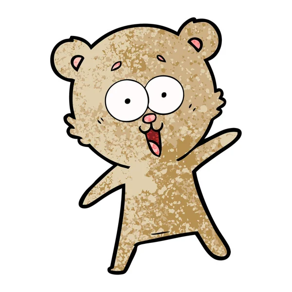 Teddy Bear Cartoon Lachen — Stockvector