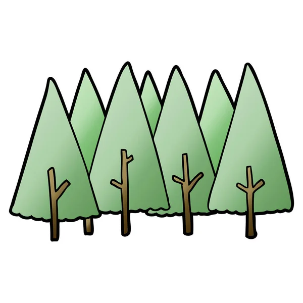 Vektorillustration Von Cartoon Bäumen — Stockvektor