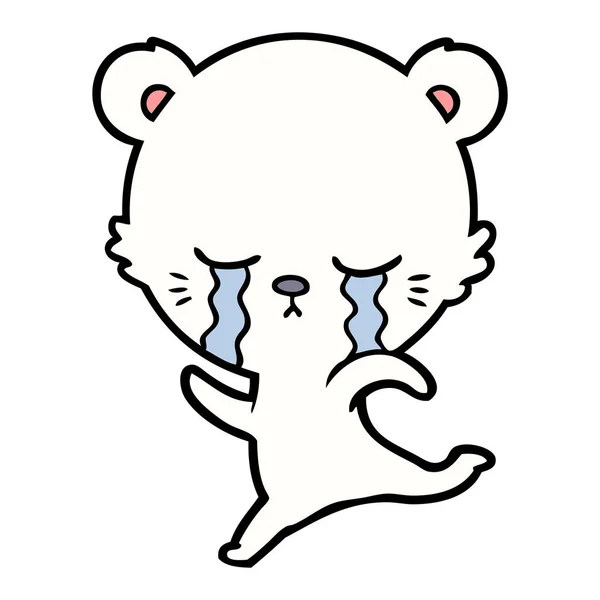 Triste Petit Ours Polaire Dessin Animé — Image vectorielle