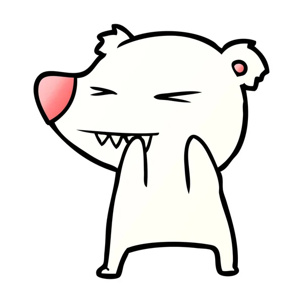 Vector Illustration Polar Bear Cartoon — 스톡 벡터