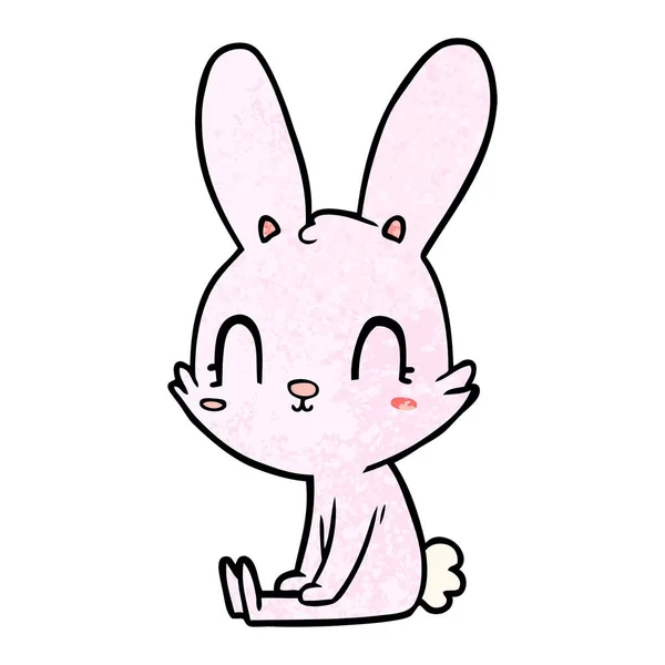 Vector Ilustración Lindo Conejo Dibujos Animados Sentado — Vector de stock