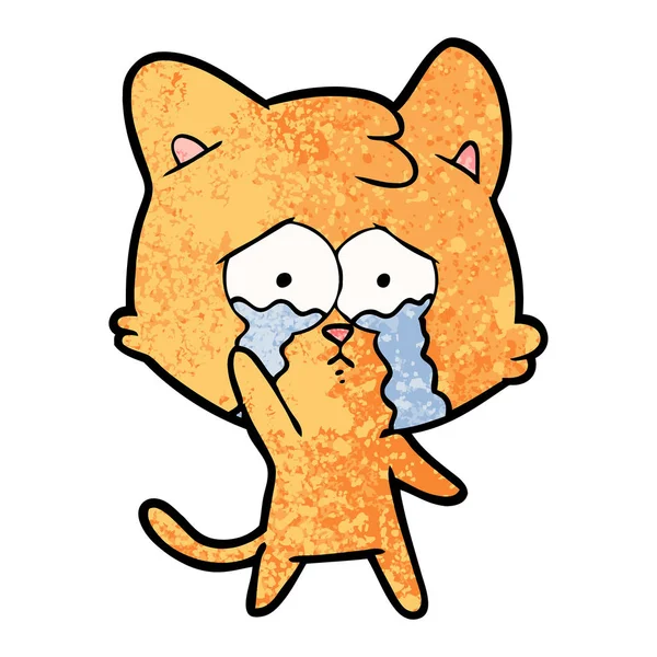 Vektör Çizim Karikatür Ağlayan Kedi — Stok Vektör
