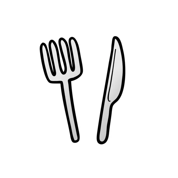 Cartoon Knife Fork — Stock Vector