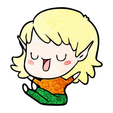 vektör çizim karikatür elf kızı