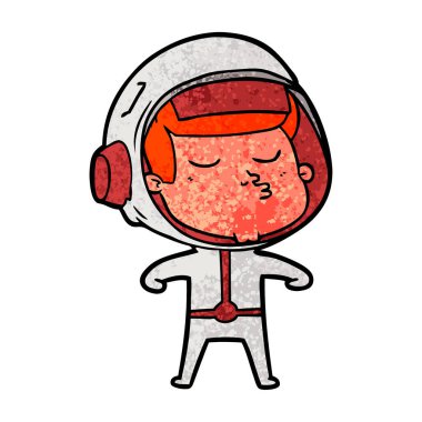 vektör çizim karikatür emin astronot