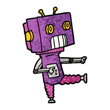 Çizgi film robotunun vektör çizimi