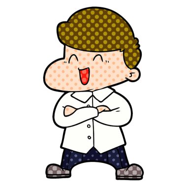 vektör çizim karikatür gülen işadamı