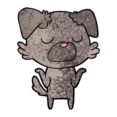 omuzlarında shrugging karikatür köpek