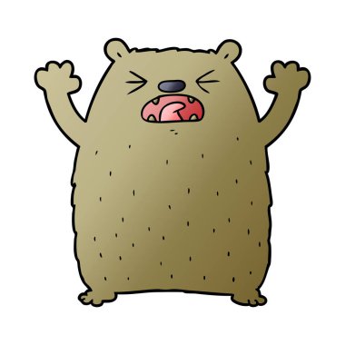 ayı çizgi film chraracter vektör çizim