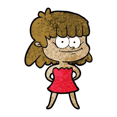 vektör çizim karikatür gülümseyen kadın