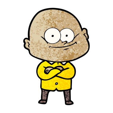 karikatür kel adam bakıyor