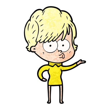 Çizgi filmdeki kadının vektör çizimi