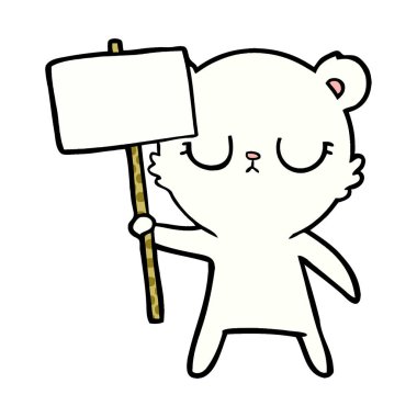 Kutup ayısı protesto işareti karikatür ile