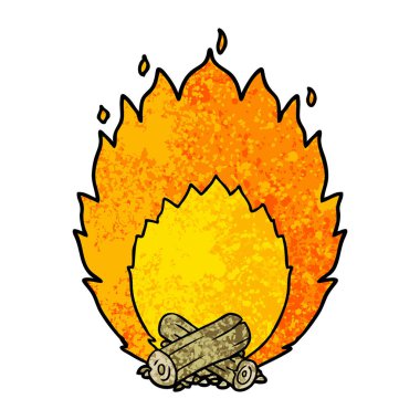 kamp ateşi yanan çizgi film