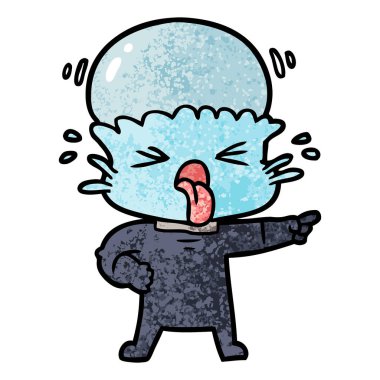 tiksinti çizgi film uzaylı vektör çizim