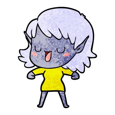 vektör çizim karikatür elf kızı