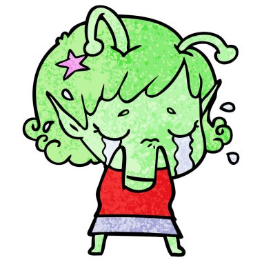 ağlayan uzaylı kız çizgi film