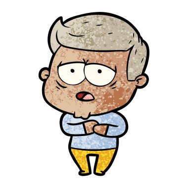 vektör çizim karikatür dostum yorgun