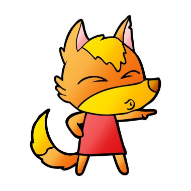 Tilki çizgi film karakteri vektör çizim