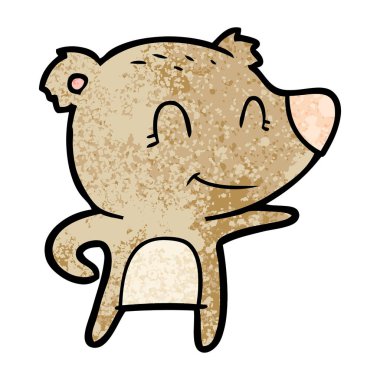 vektör çizim dost ayı çizgi film