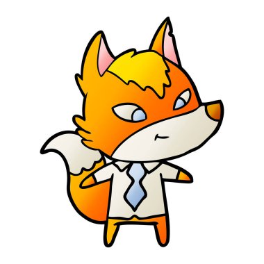 Tilki çizgi film karakteri vektör çizim