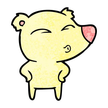 vektör çizim karikatür ayı ıslık