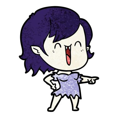 sevimli çizgi mutlu vampir kız