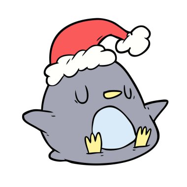 Tatlı penguen çizgi filminin vektör çizimi