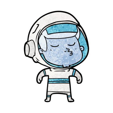 vektör çizim karikatür emin astronot