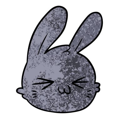 vektör çizim karikatür tavşan yüzü
