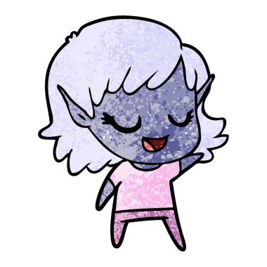 vektör çizim karikatür elf kızı