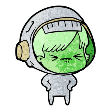 vektör çizim karikatür astronot kadın