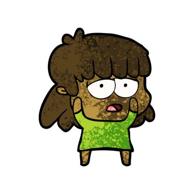 vektör çizim karikatür yorgun kadın