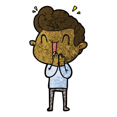 vektör çizim karikatür dostum heyecanlı