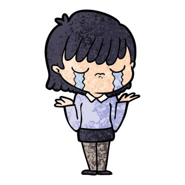 vektör çizim karikatür kadının ağladığını