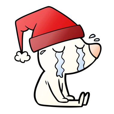 oturma kutup ayısı ağlıyor çizgi film