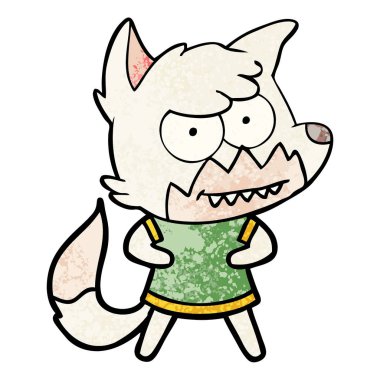 vektör çizim karikatür sırıtan Fox