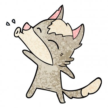 uluyan kurt karikatür, vektör çizim