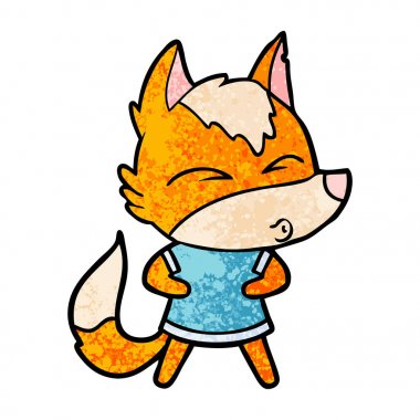 Çizgi film tilki vektör illüstrasyonu 