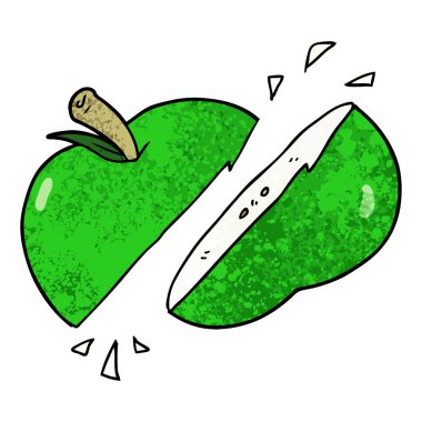 vektör çizim karikatür dilimlenmiş elma