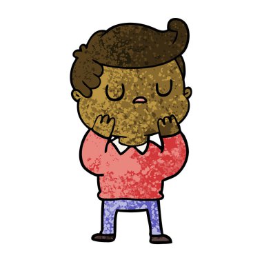 çizgi film uzak adam düşünüyor