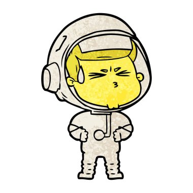 vektör çizim karikatür astronot vurguladı