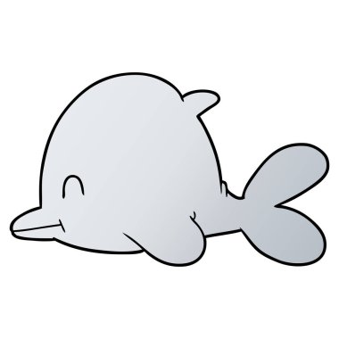 vektör çizim karikatür yunus