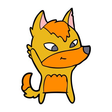 Tilki çizgi film karakteri vektör çizim