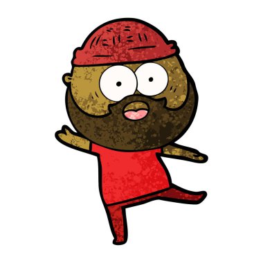 vektör çizim karikatür sakallı adam